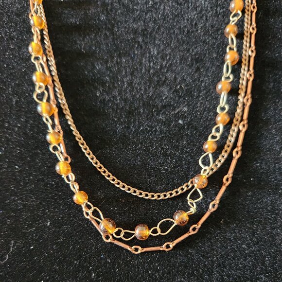 Elegant Bronze Multi-Strand Necklace - Picture 1 of 2